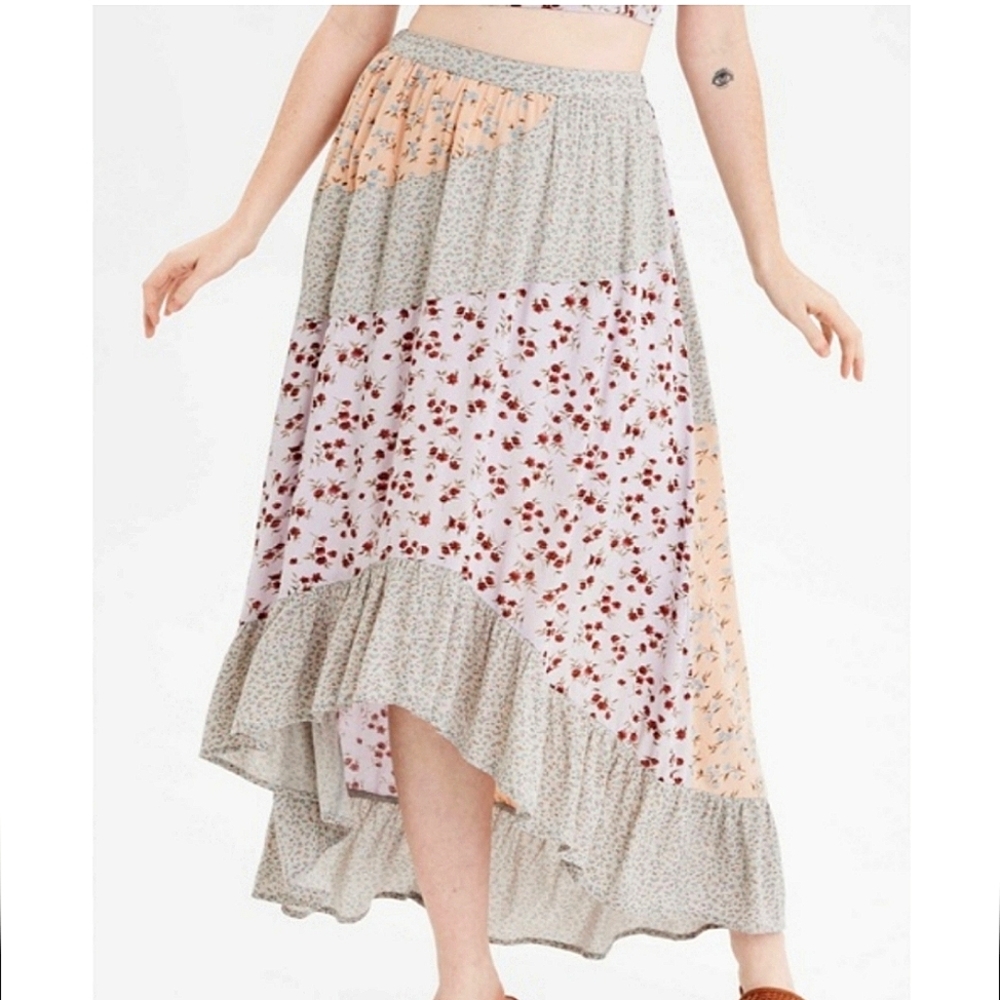 American Eagle Hi-Low Patchwork Midi Skirt--Size M